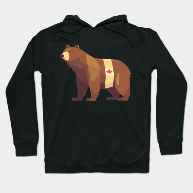 Bear with Maple leafs Canada, Canadian Flag Hoodie by logiamerch