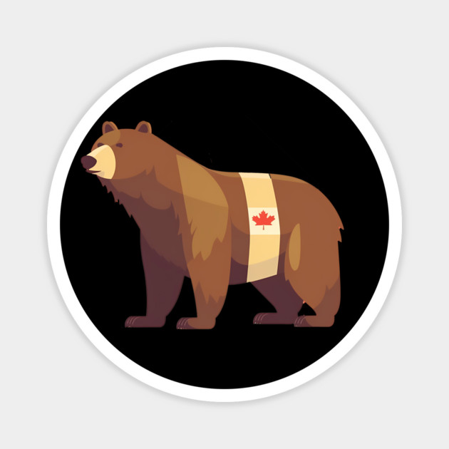 Bear with Maple leafs Canada, Canadian Flag Magnet by logiamerch