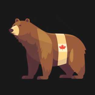 Bear with Maple leafs Canada, Canadian Flag T-Shirt