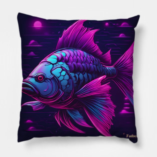 into the world of furious fish Pillow