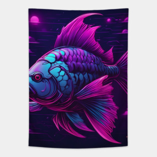 into the world of furious fish Tapestry
