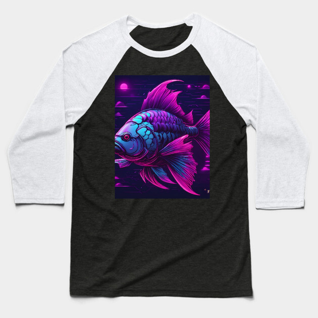 into the world of furious fish Baseball T-Shirt by animegirlnft