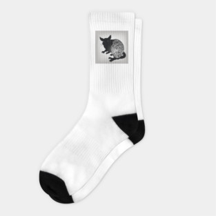 Chinchillas Shadow Silhouette Anime Style Collection No. 6 Socks