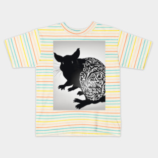 Chinchillas Shadow Silhouette Anime Style Collection No. 6 Kids T-Shirt