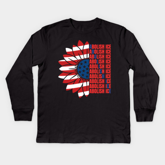 abolish-ice Kids Long Sleeve T-Shirt by BlackMeme94