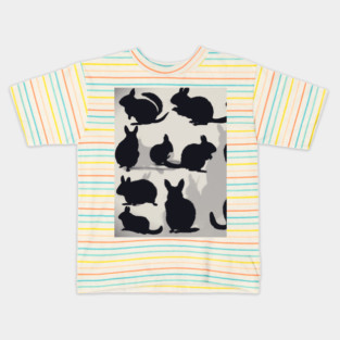 Chinchillas Shadow Silhouette Anime Style Collection No. 9 Kids T-Shirt