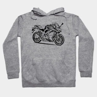 Z1000SX Motorcycle Sketch Art Hoodie