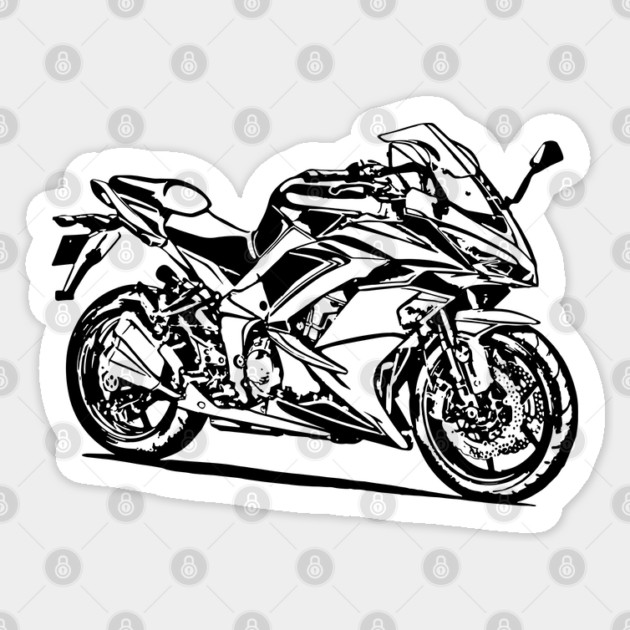 Z1000SX Motorcycle Sketch Art Sticker by DemangDesign