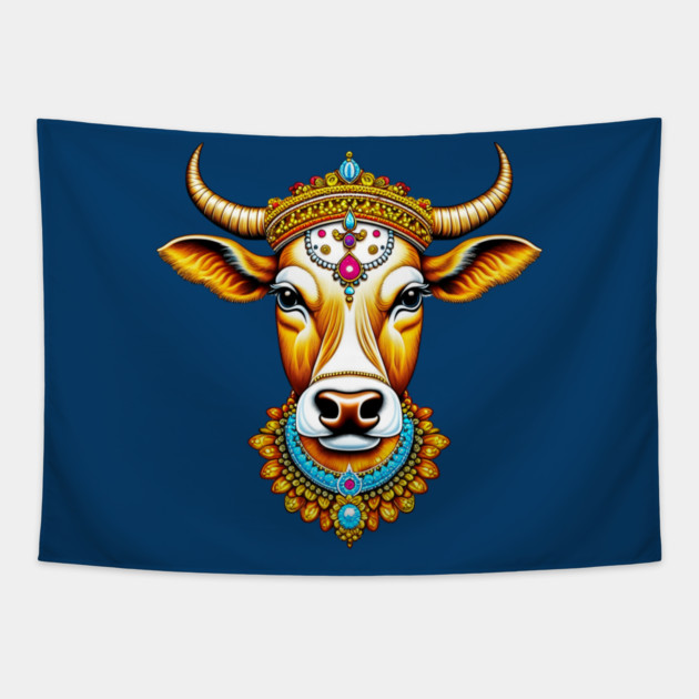 Pongal Decorated Cow Tapestry by HolidayBug