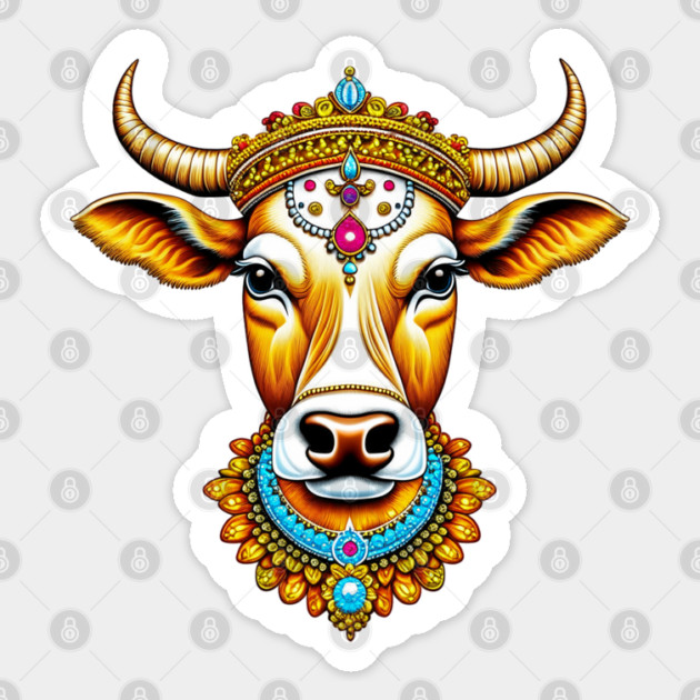 Pongal Decorated Cow Sticker by HolidayBug