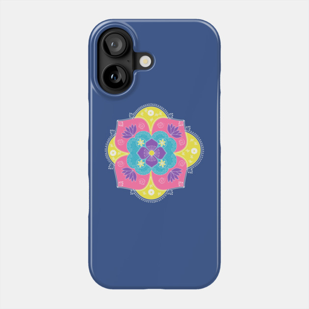 Bright Pastel Lotus Rangoli Phone Case by HolidayBug