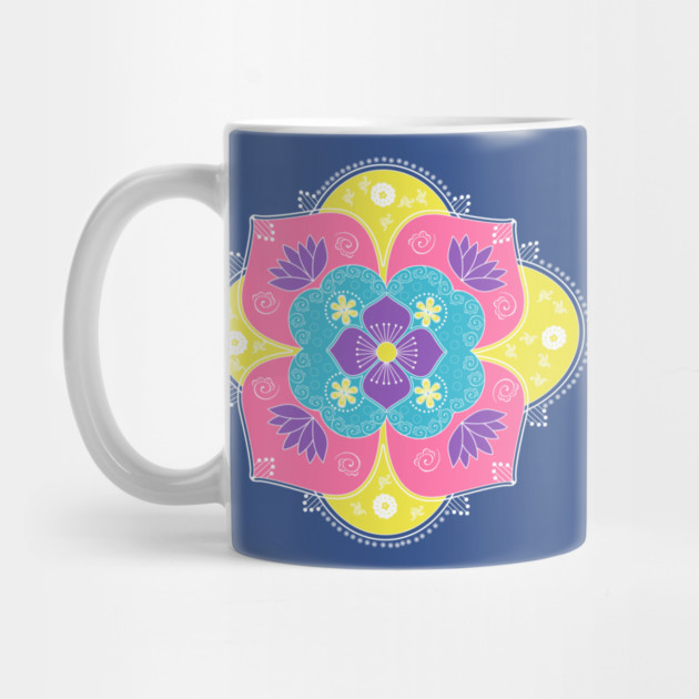 Bright Pastel Lotus Rangoli by HolidayBug