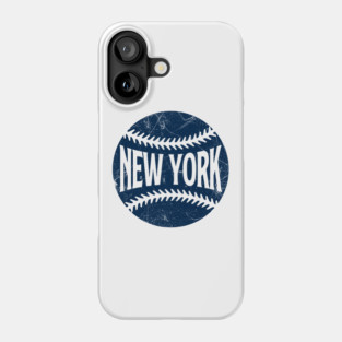 New York Retro Baseball - White Phone Case