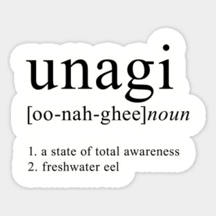 Unagi definition Sticker