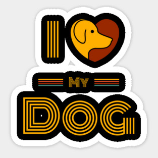 I-Love-My-Dog-Dog-Lover Sticker