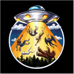 Cryptids Alien Abduction Posters and Art
