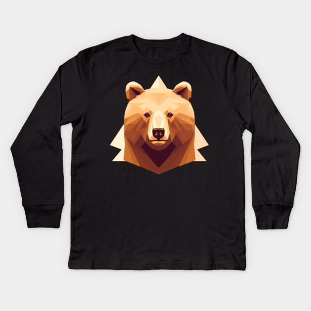 Bear with Maple leafs Canada, Canadian Flag Kids Long Sleeve T-Shirt by logiamerch