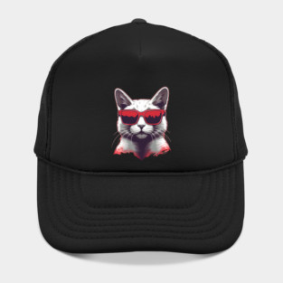 Cat with Maple leafs Canadaian Colors Hat