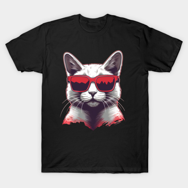 Cat with Maple leafs Canadaian Colors T-Shirt by logiamerch
