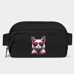 Cat with Maple leafs Canadaian Colors Bag