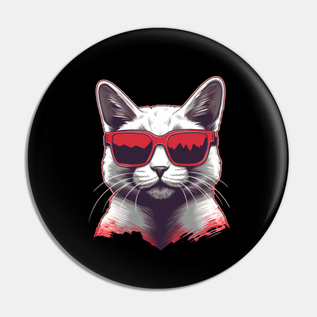 Cat with Maple leafs Canadaian Colors Pin by logiamerch