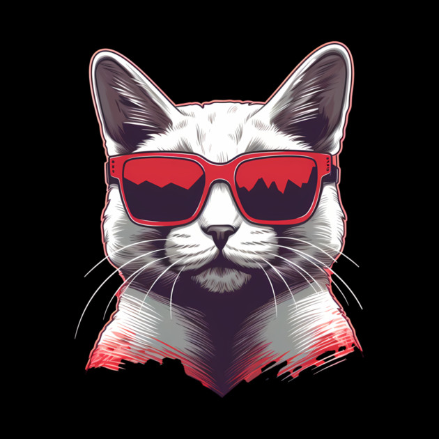 Cat with Maple leafs Canadaian Colors by logiamerch