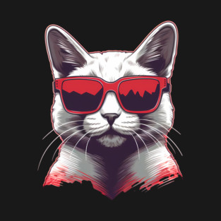 Cat with Maple leafs Canadaian Colors T-Shirt