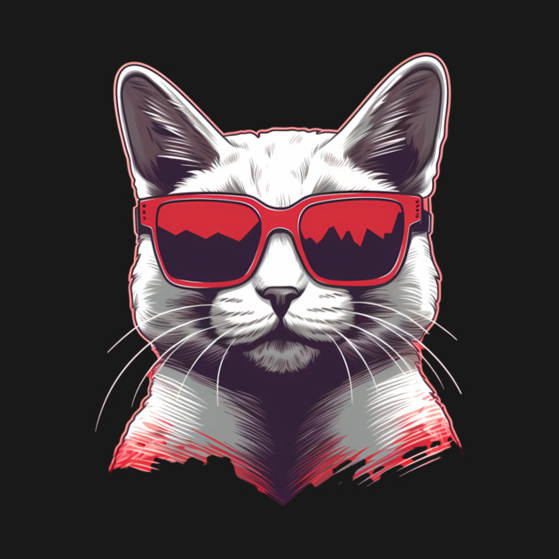 Cat with Maple leafs Canadaian Colors by logiamerch