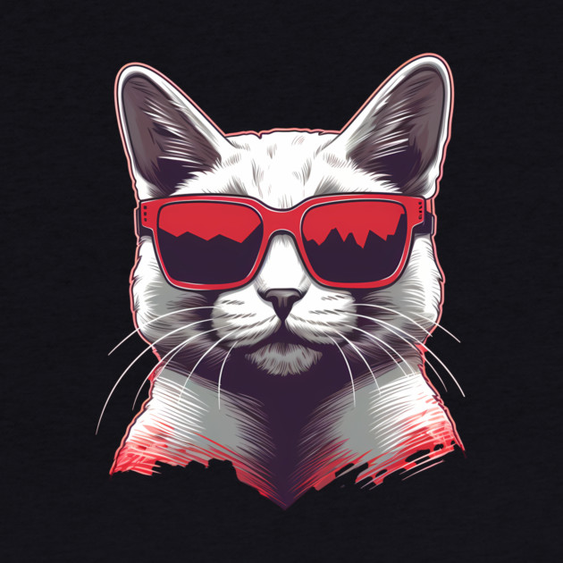 Cat with Maple leafs Canadaian Colors by logiamerch