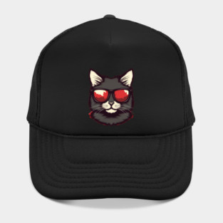 Cat with Maple leafs Canadaian Colors Hat