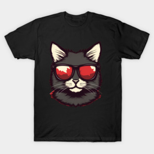 Cat with Maple leafs Canadaian Colors T-Shirt