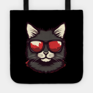Cat with Maple leafs Canadaian Colors Tote