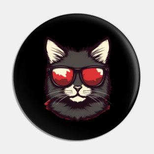 Cat with Maple leafs Canadaian Colors Pin