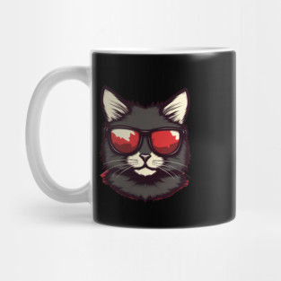 Cat with Maple leafs Canadaian Colors Mug