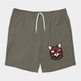 Cat with Maple leafs Canadaian Colors Shorts