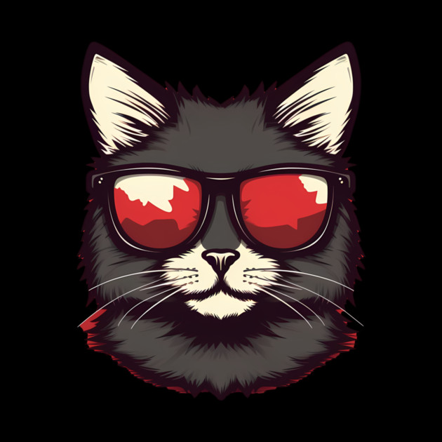 Cat with Maple leafs Canadaian Colors by logiamerch