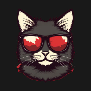 Cat with Maple leafs Canadaian Colors T-Shirt