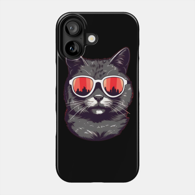 Cat with Maple leafs Canadaian Colors Phone Case by logiamerch