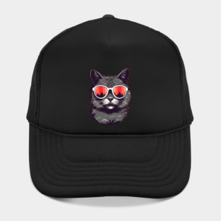 Cat with Maple leafs Canadaian Colors Hat