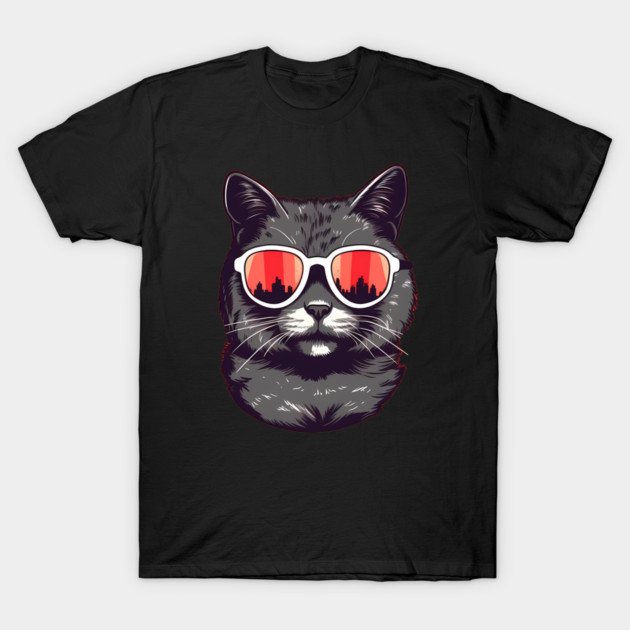 Cat with Maple leafs Canadaian Colors T-Shirt by logiamerch