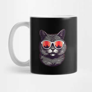 Cat with Maple leafs Canadaian Colors Mug