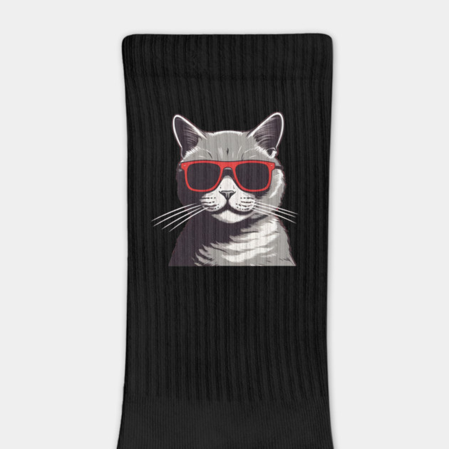 Gray Cat with Shades, Love Cats by logiamerch