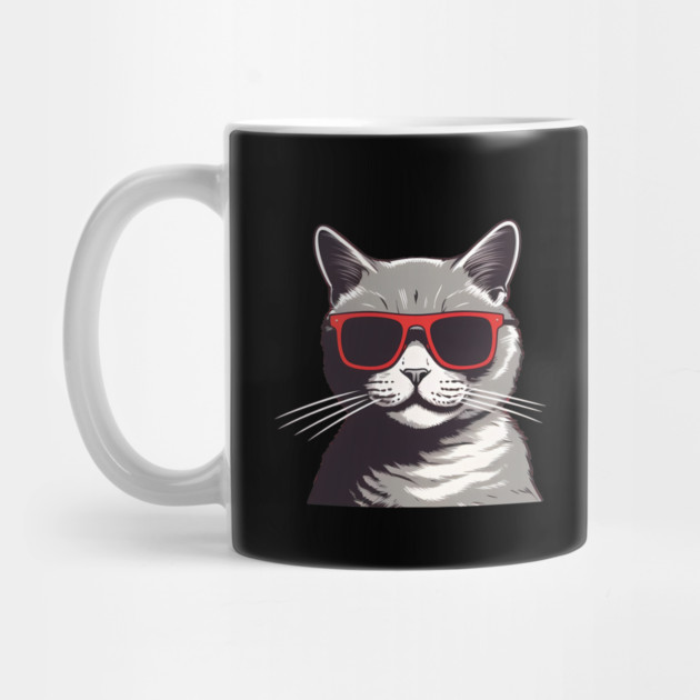 Gray Cat with Shades, Love Cats by logiamerch