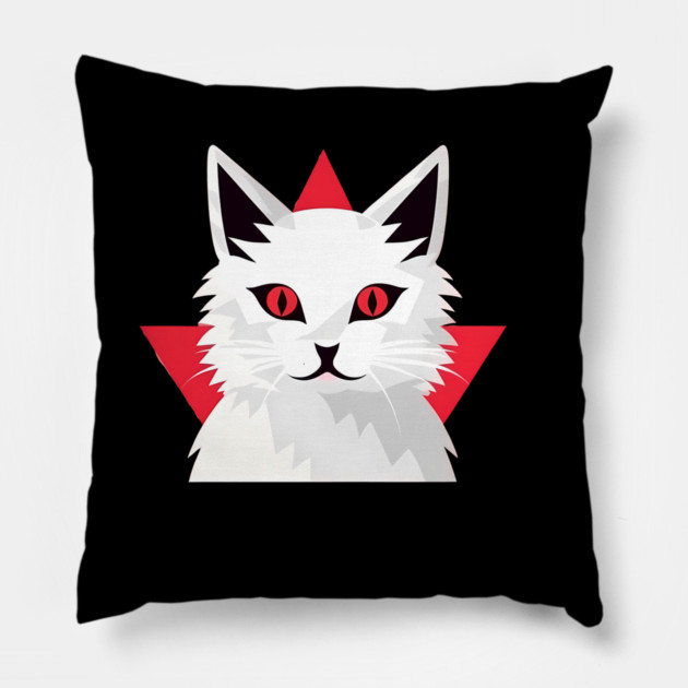 White Cat with Shades, Love Cats Pillow by logiamerch