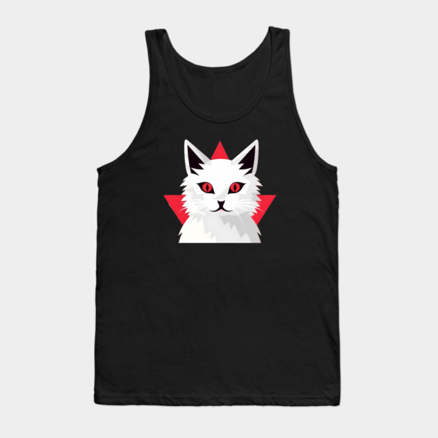 White Cat with Shades, Love Cats Tank Top by logiamerch