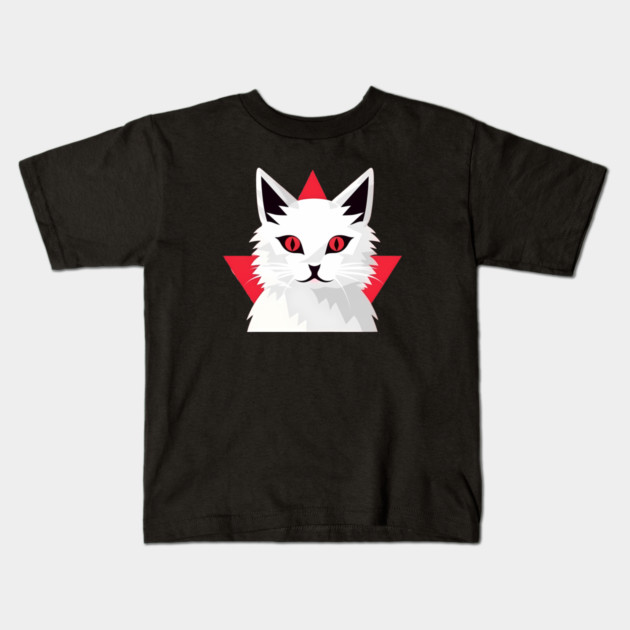 White Cat with Shades, Love Cats Kids T-Shirt by logiamerch