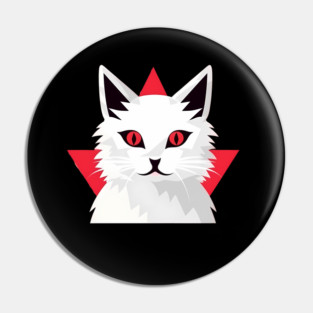 White Cat with Shades, Love Cats Pin