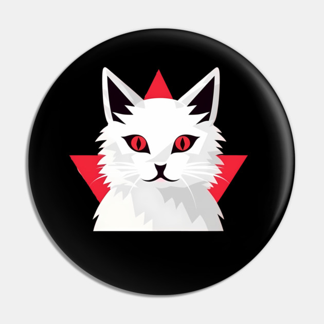 White Cat with Shades, Love Cats Pin by logiamerch