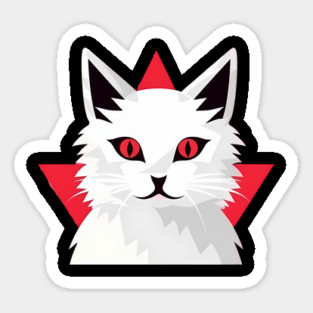 White Cat with Shades, Love Cats Sticker