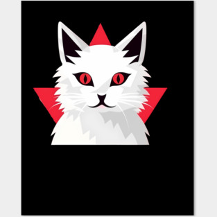 White Cat with Shades, Love Cats Posters and Art